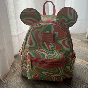 Disney Parks Mickey Swirl Loungefly Mini Backpack